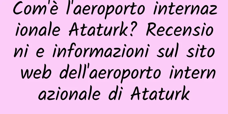 Com'è l'aeroporto internazionale Ataturk? Recensioni e informazioni sul sito web dell'aeroporto internazionale di Ataturk