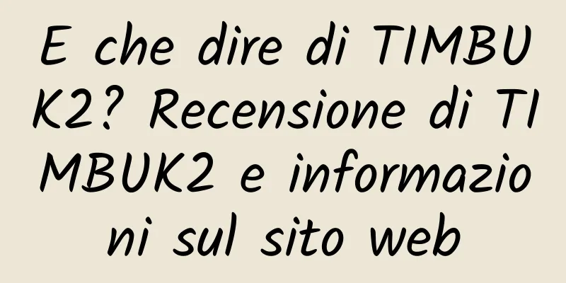 E che dire di TIMBUK2? Recensione di TIMBUK2 e informazioni sul sito web