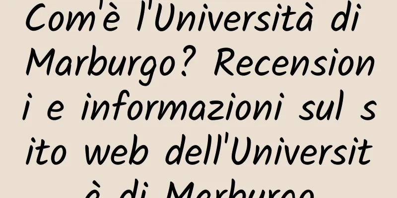 Com'è l'Università di Marburgo? Recensioni e informazioni sul sito web dell'Università di Marburgo
