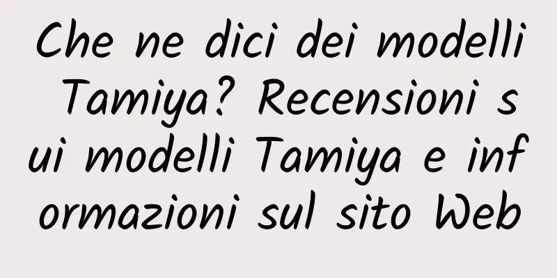 Che ne dici dei modelli Tamiya? Recensioni sui modelli Tamiya e informazioni sul sito Web
