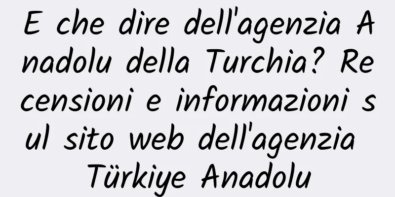 E che dire dell'agenzia Anadolu della Turchia? Recensioni e informazioni sul sito web dell'agenzia Türkiye Anadolu