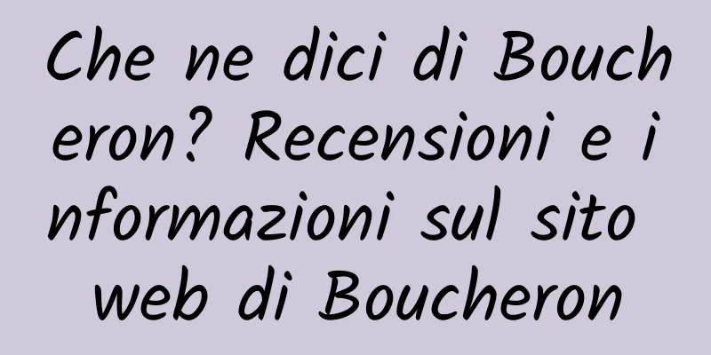 Che ne dici di Boucheron? Recensioni e informazioni sul sito web di Boucheron