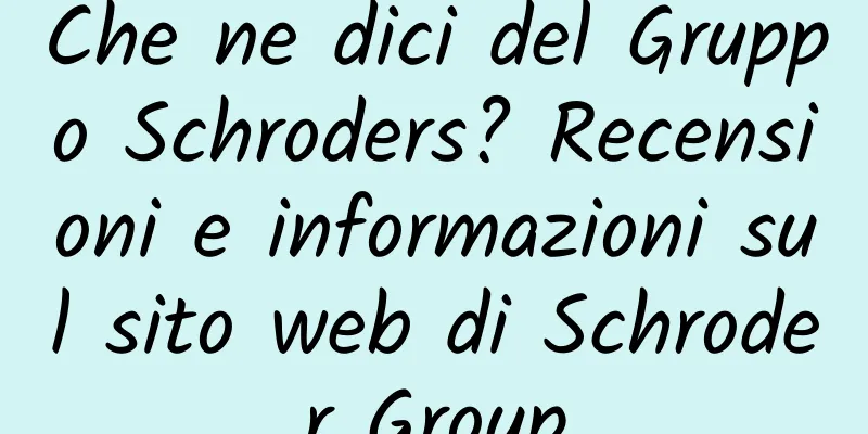 Che ne dici del Gruppo Schroders? Recensioni e informazioni sul sito web di Schroder Group