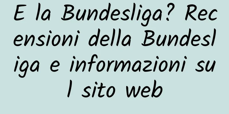 E la Bundesliga? Recensioni della Bundesliga e informazioni sul sito web