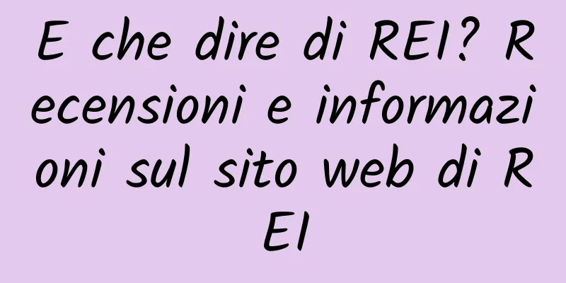 E che dire di REI? Recensioni e informazioni sul sito web di REI