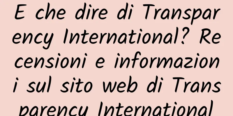 E che dire di Transparency International? Recensioni e informazioni sul sito web di Transparency International