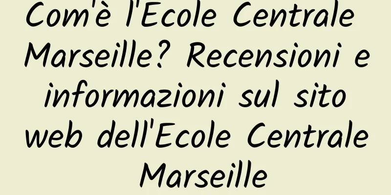 Com'è l'Ecole Centrale Marseille? Recensioni e informazioni sul sito web dell'Ecole Centrale Marseille