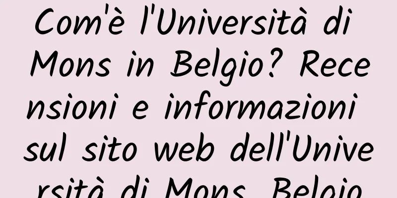 Com'è l'Università di Mons in Belgio? Recensioni e informazioni sul sito web dell'Università di Mons, Belgio