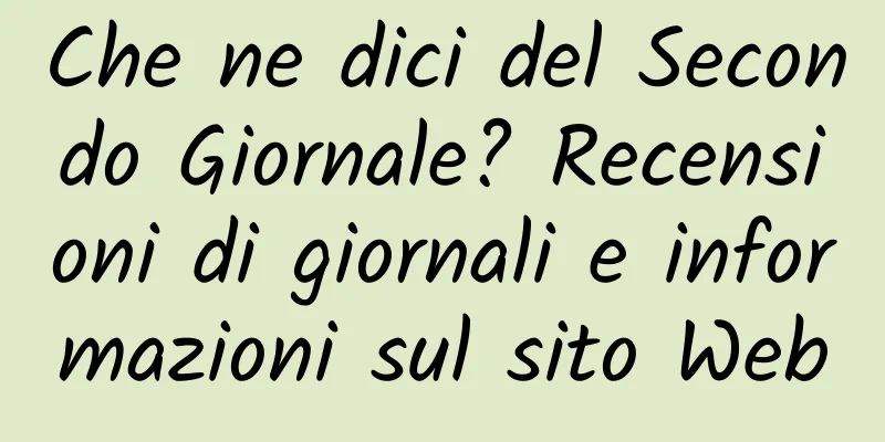 Che ne dici del Secondo Giornale? Recensioni di giornali e informazioni sul sito Web
