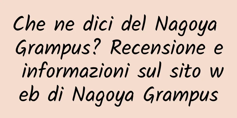 Che ne dici del Nagoya Grampus? Recensione e informazioni sul sito web di Nagoya Grampus