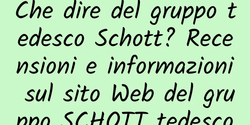 Che dire del gruppo tedesco Schott? Recensioni e informazioni sul sito Web del gruppo SCHOTT tedesco