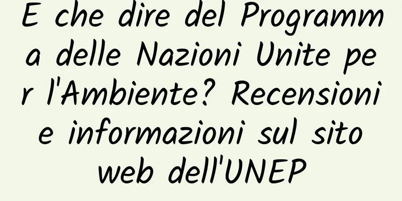 E che dire del Programma delle Nazioni Unite per l'Ambiente? Recensioni e informazioni sul sito web dell'UNEP