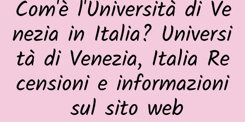 Com'è l'Università di Venezia in Italia? Università di Venezia, Italia Recensioni e informazioni sul sito web