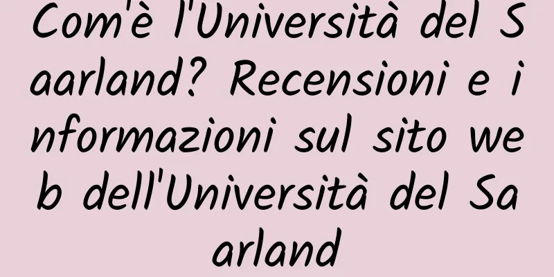 Com'è l'Università del Saarland? Recensioni e informazioni sul sito web dell'Università del Saarland