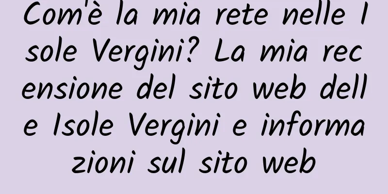 Com'è la mia rete nelle Isole Vergini? La mia recensione del sito web delle Isole Vergini e informazioni sul sito web