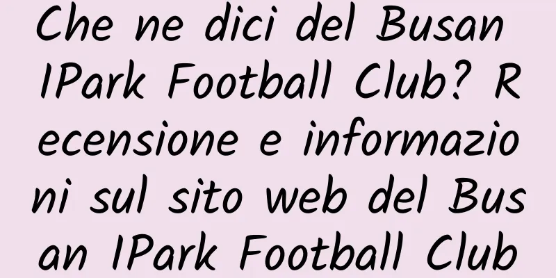Che ne dici del Busan IPark Football Club? Recensione e informazioni sul sito web del Busan IPark Football Club