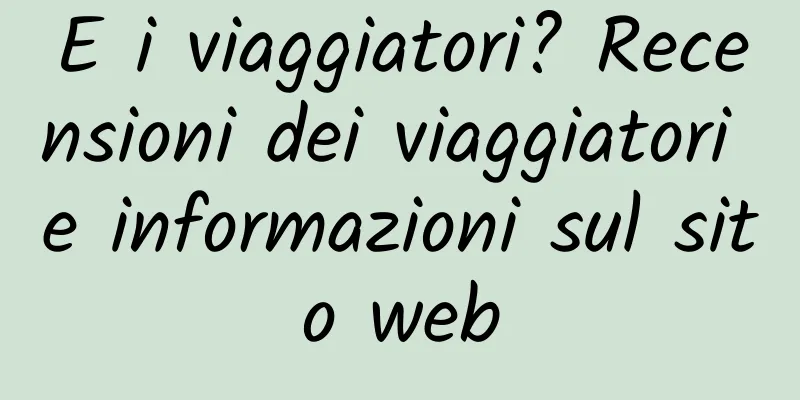 E i viaggiatori? Recensioni dei viaggiatori e informazioni sul sito web