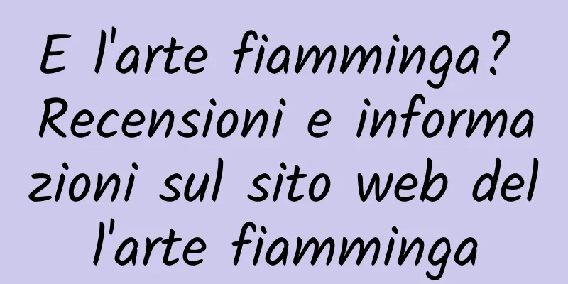 E l'arte fiamminga? Recensioni e informazioni sul sito web dell'arte fiamminga