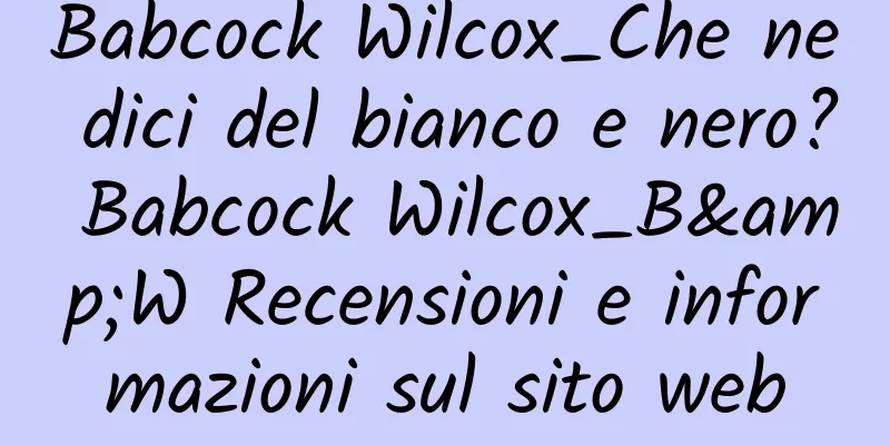 Babcock Wilcox_Che ne dici del bianco e nero? Babcock Wilcox_B&W Recensioni e informazioni sul sito web
