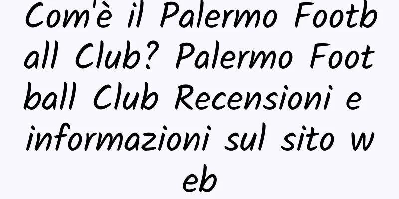 Com'è il Palermo Football Club? Palermo Football Club Recensioni e informazioni sul sito web