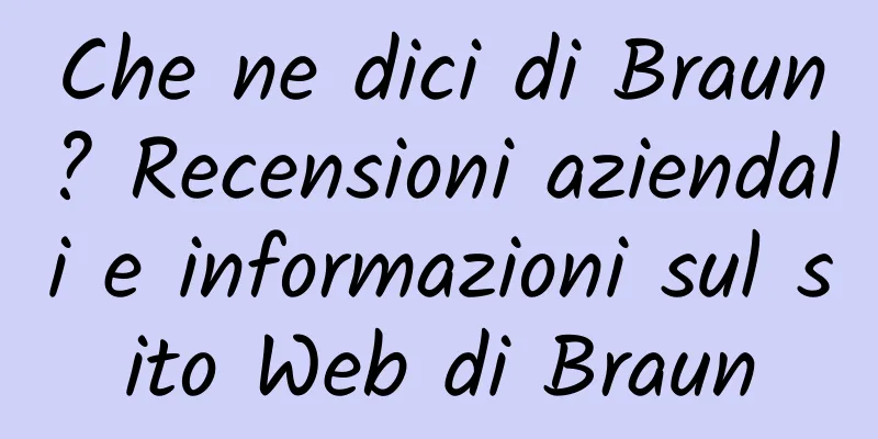 Che ne dici di Braun? Recensioni aziendali e informazioni sul sito Web di Braun