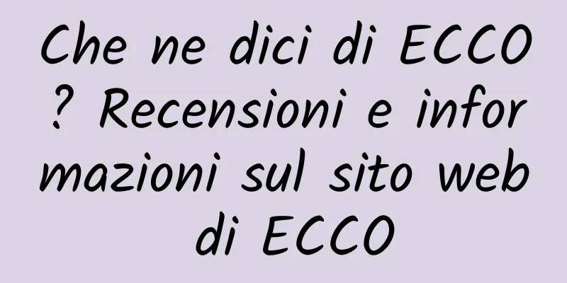 Che ne dici di ECCO? Recensioni e informazioni sul sito web di ECCO