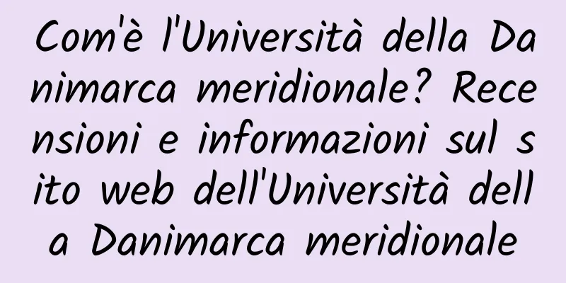 Com'è l'Università della Danimarca meridionale? Recensioni e informazioni sul sito web dell'Università della Danimarca meridionale