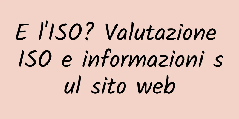 E l'ISO? Valutazione ISO e informazioni sul sito web