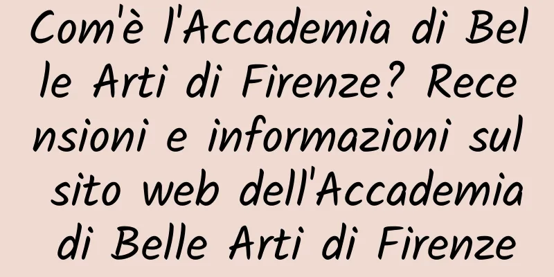 Com'è l'Accademia di Belle Arti di Firenze? Recensioni e informazioni sul sito web dell'Accademia di Belle Arti di Firenze