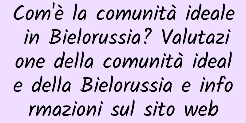 Com'è la comunità ideale in Bielorussia? Valutazione della comunità ideale della Bielorussia e informazioni sul sito web