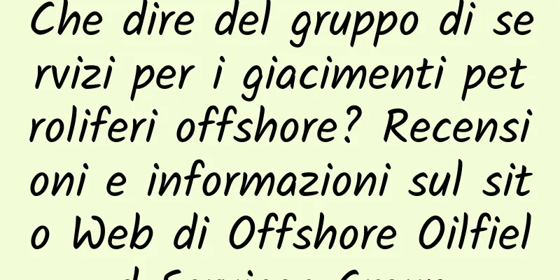 Che dire del gruppo di servizi per i giacimenti petroliferi offshore? Recensioni e informazioni sul sito Web di Offshore Oilfield Services Group