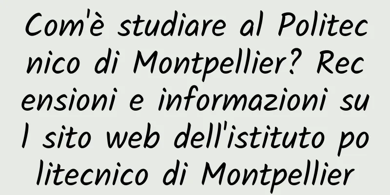 Com'è studiare al Politecnico di Montpellier? Recensioni e informazioni sul sito web dell'istituto politecnico di Montpellier