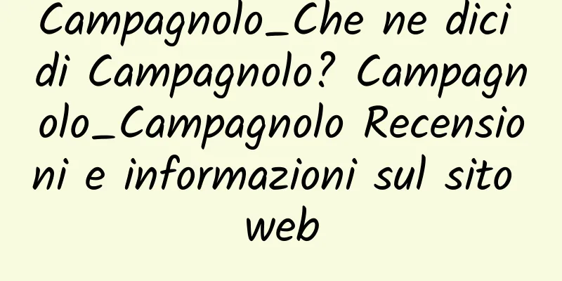 Campagnolo_Che ne dici di Campagnolo? Campagnolo_Campagnolo Recensioni e informazioni sul sito web