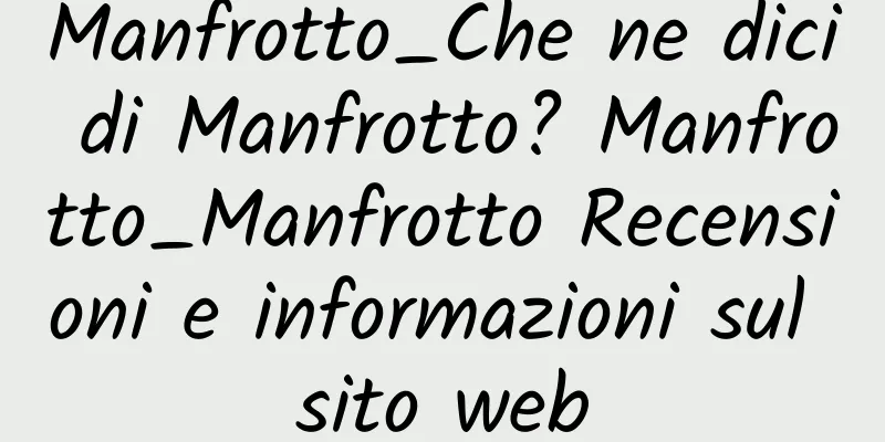 Manfrotto_Che ne dici di Manfrotto? Manfrotto_Manfrotto Recensioni e informazioni sul sito web