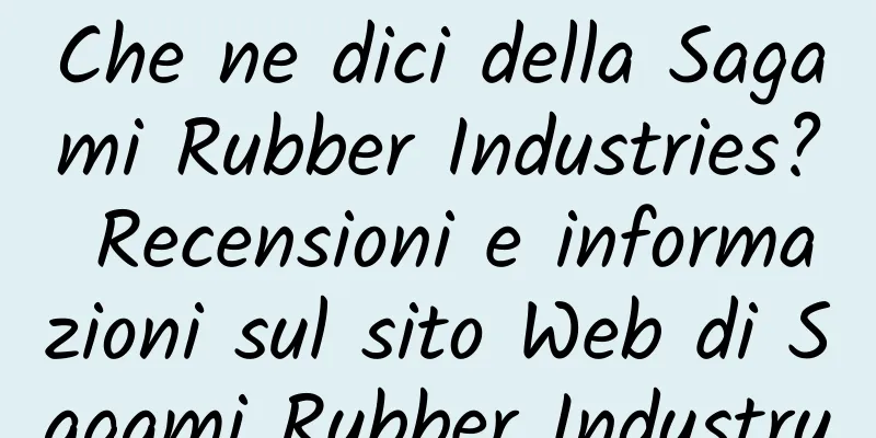 Che ne dici della Sagami Rubber Industries? Recensioni e informazioni sul sito Web di Sagami Rubber Industry
