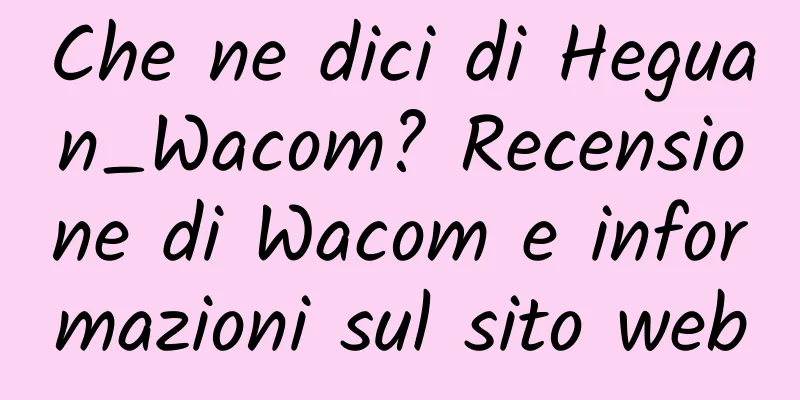 Che ne dici di Heguan_Wacom? Recensione di Wacom e informazioni sul sito web