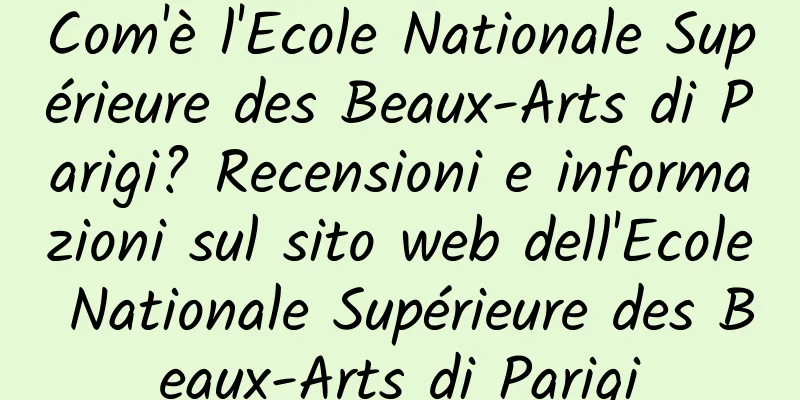 Com'è l'Ecole Nationale Supérieure des Beaux-Arts di Parigi? Recensioni e informazioni sul sito web dell'Ecole Nationale Supérieure des Beaux-Arts di Parigi