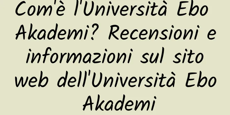 Com'è l'Università Ebo Akademi? Recensioni e informazioni sul sito web dell'Università Ebo Akademi
