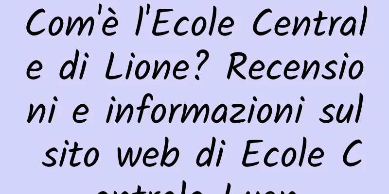 Com'è l'Ecole Centrale di Lione? Recensioni e informazioni sul sito web di Ecole Centrale Lyon