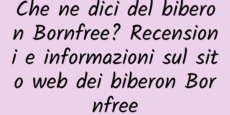 Che ne dici del biberon Bornfree? Recensioni e informazioni sul sito web dei biberon Bornfree