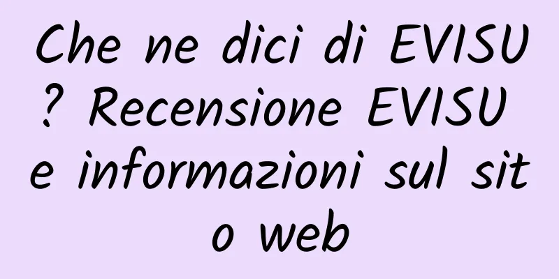 Che ne dici di EVISU? Recensione EVISU e informazioni sul sito web