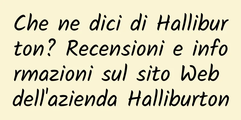 Che ne dici di Halliburton? Recensioni e informazioni sul sito Web dell'azienda Halliburton