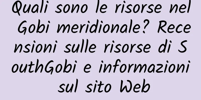 Quali sono le risorse nel Gobi meridionale? Recensioni sulle risorse di SouthGobi e informazioni sul sito Web