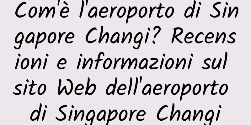 Com'è l'aeroporto di Singapore Changi? Recensioni e informazioni sul sito Web dell'aeroporto di Singapore Changi