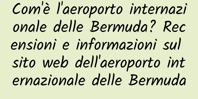 Com'è l'aeroporto internazionale delle Bermuda? Recensioni e informazioni sul sito web dell'aeroporto internazionale delle Bermuda