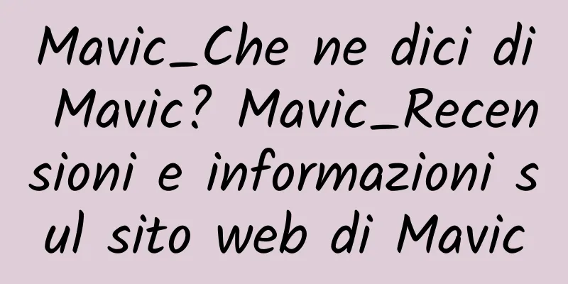 Mavic_Che ne dici di Mavic? Mavic_Recensioni e informazioni sul sito web di Mavic