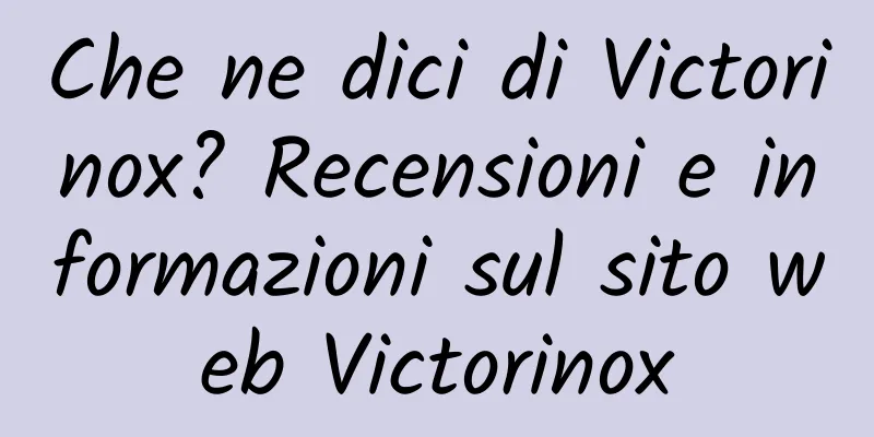 Che ne dici di Victorinox? Recensioni e informazioni sul sito web Victorinox