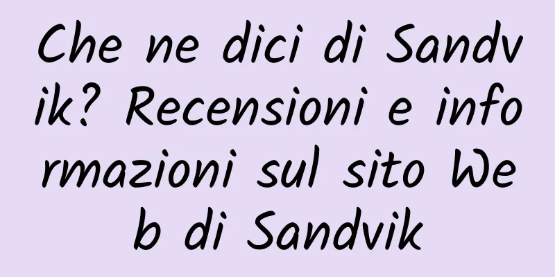 Che ne dici di Sandvik? Recensioni e informazioni sul sito Web di Sandvik