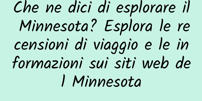 Che ne dici di esplorare il Minnesota? Esplora le recensioni di viaggio e le informazioni sui siti web del Minnesota