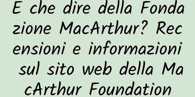 E che dire della Fondazione MacArthur? Recensioni e informazioni sul sito web della MacArthur Foundation